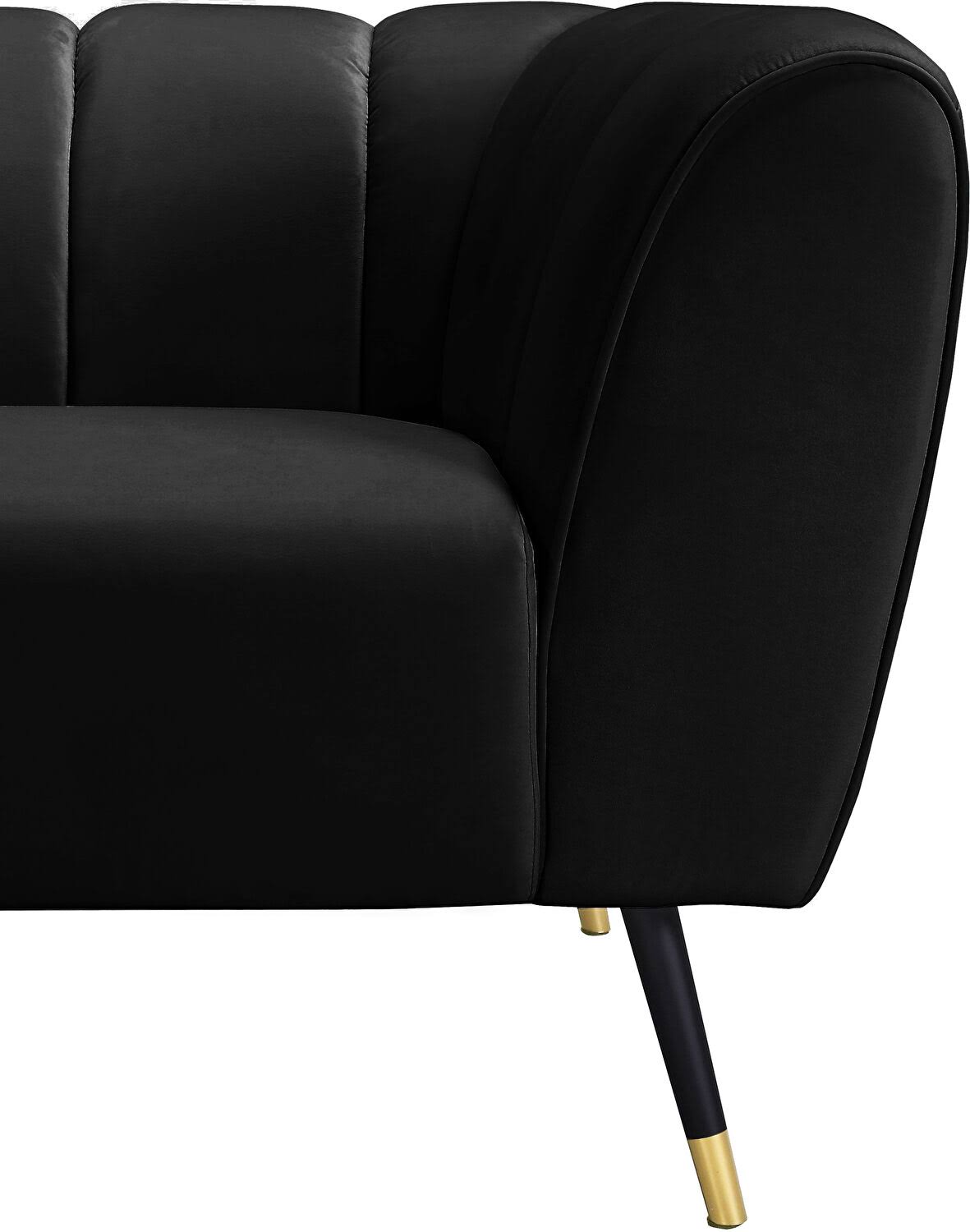 Black Velvet Chair V5838