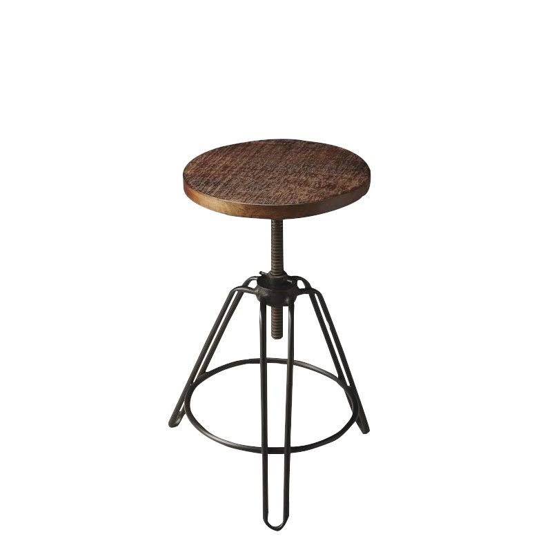Distressed Wood Seat Bar Stool V5686