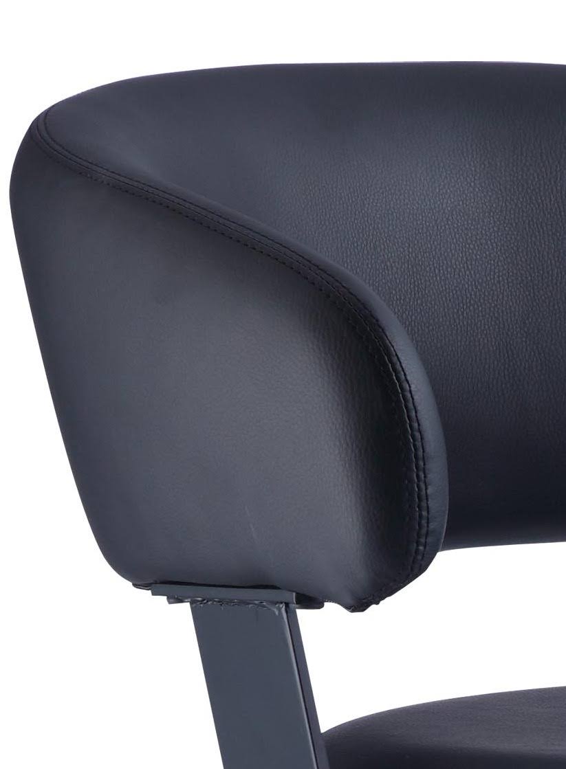 Black Faux Leather Adjustable Height Bar Stool Z47703