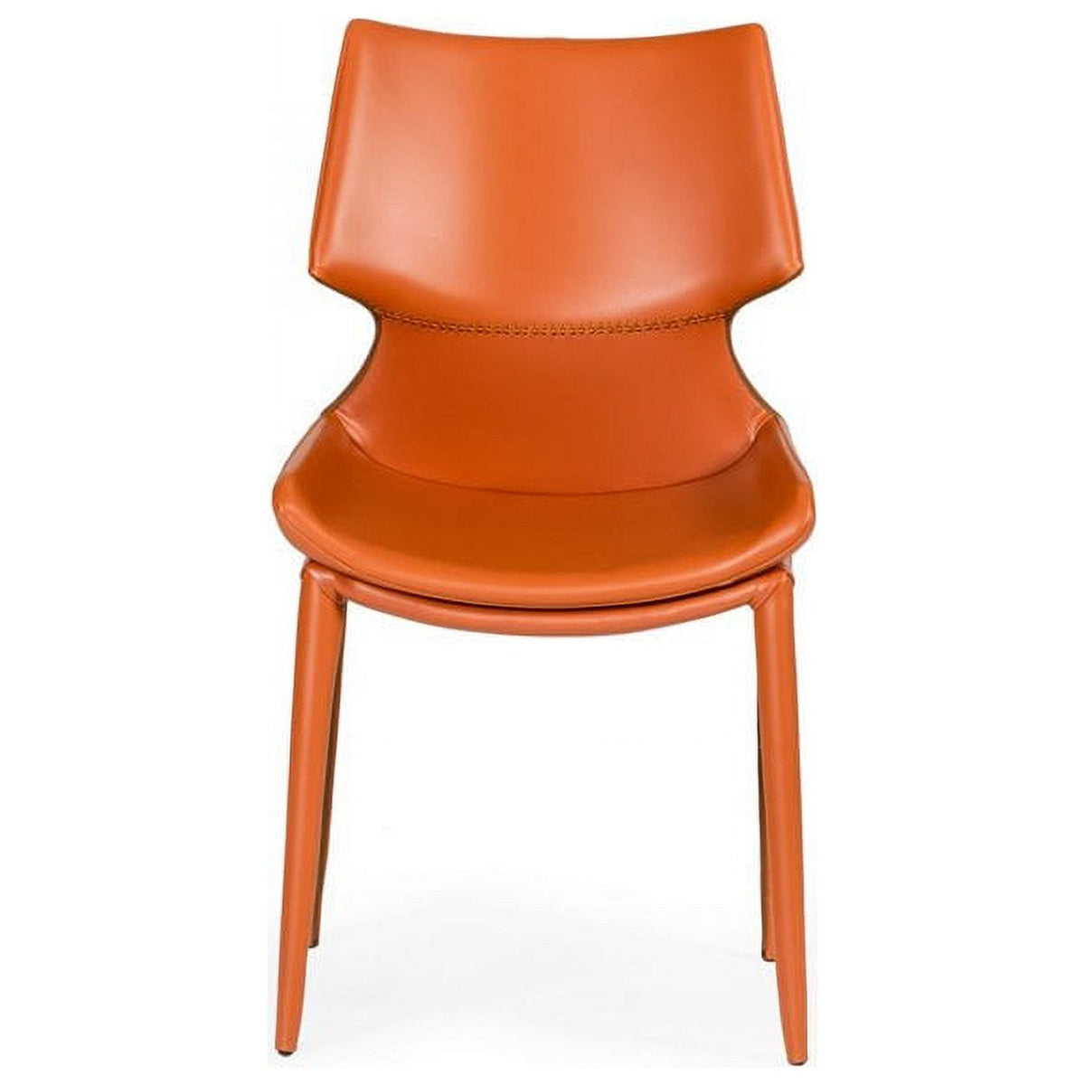 17.5" Eco-Leather/Metal Dining Chairs in Orange (Set of 2) M16195