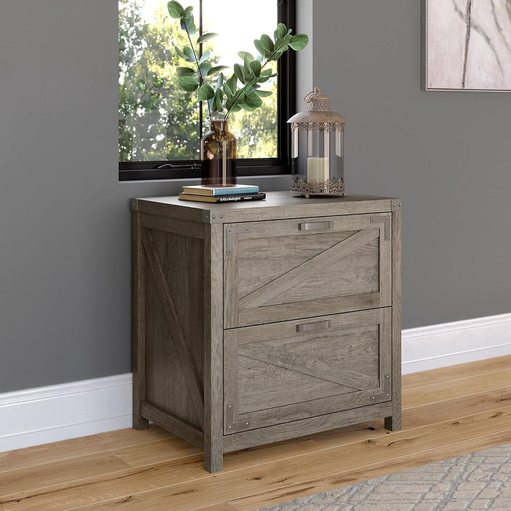 2 Drawer Lateral File Cabinet, Restored Gray V627806