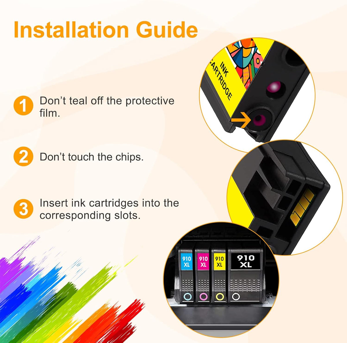 4 Pack BK/Y/M/C Ink Cartridges for HP 910XL Printer T573588