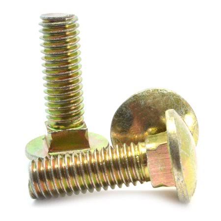 3/8-16 x 1 1/2 Coarse Thread Grade 8 Carriage Bolt Alloy Steel Yellow Zinc Plated Pk 650 B531632