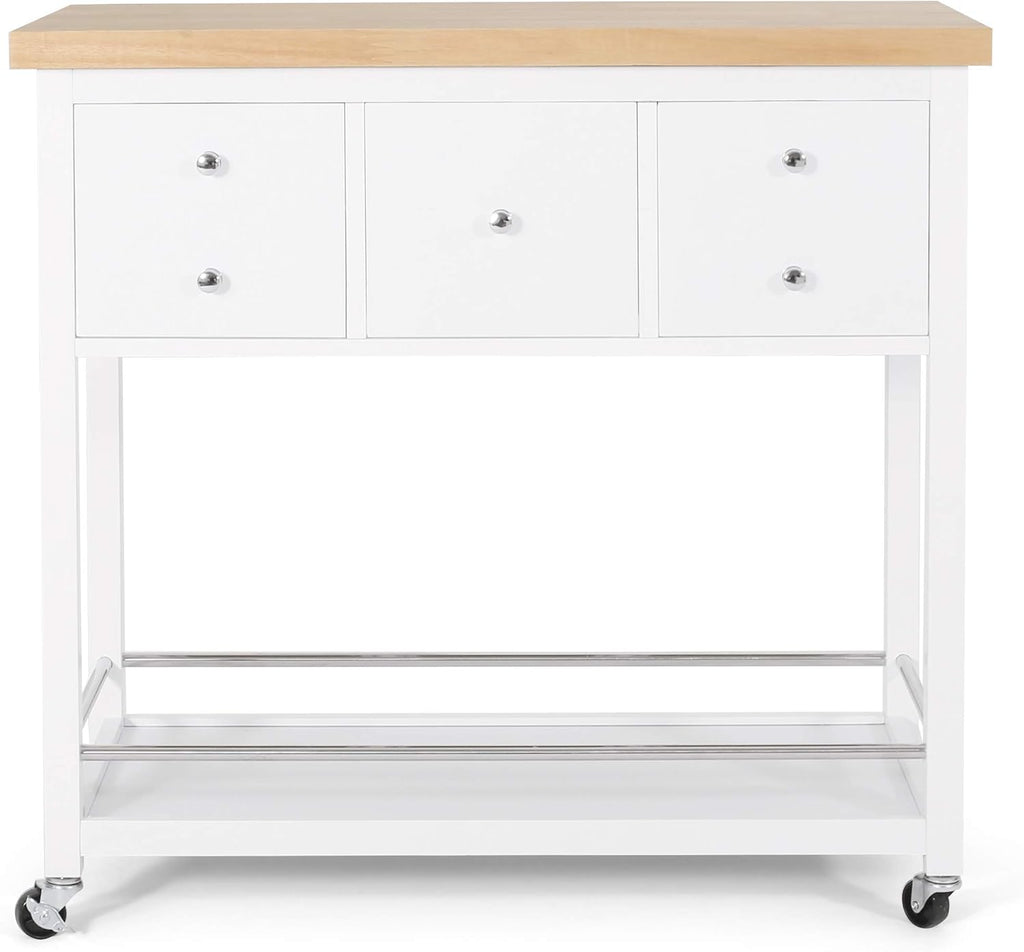 Natural White Kitchen Cart Z656755
