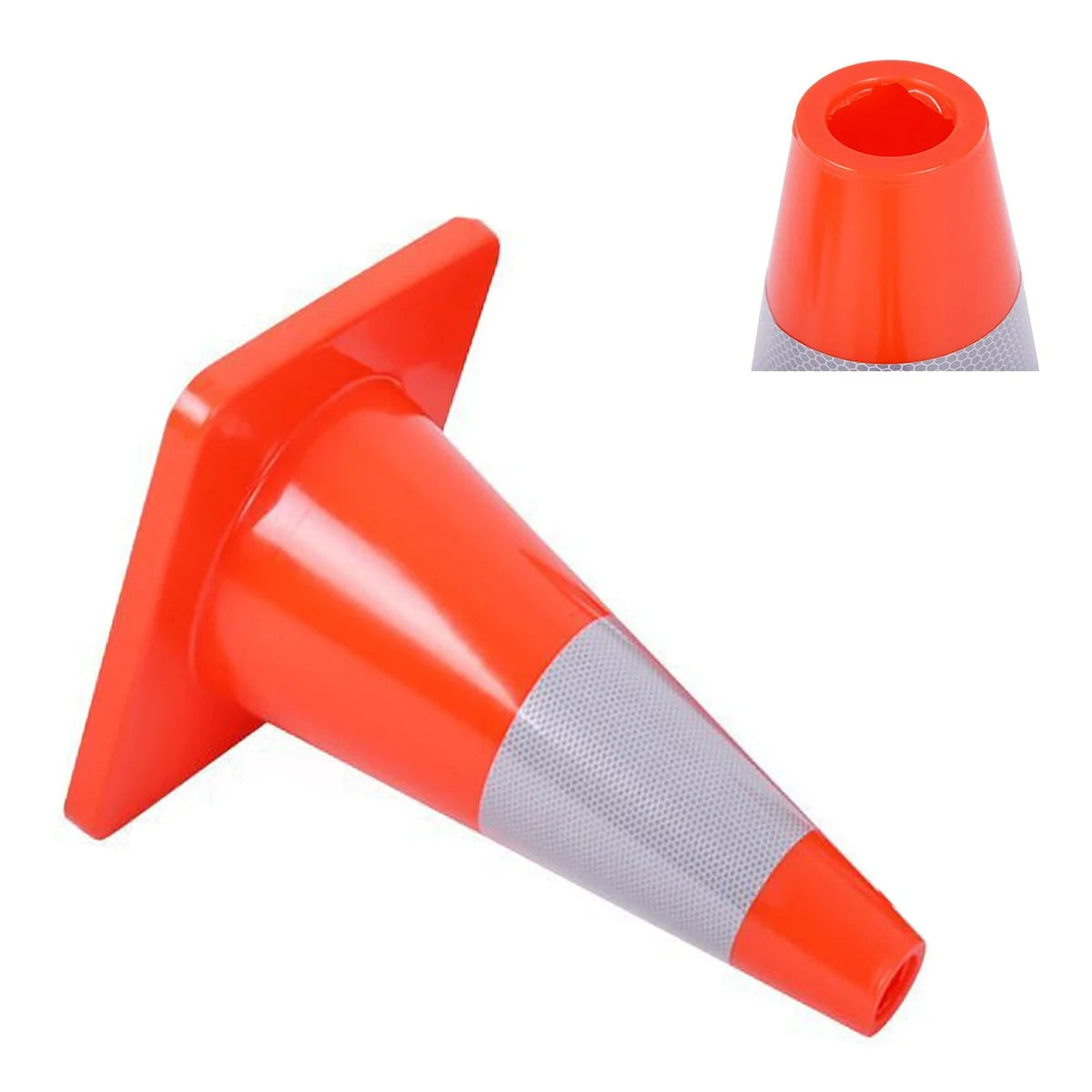 6PCS 18" Orange PVC Traffic Cones with 4" Reflective Collar T528332