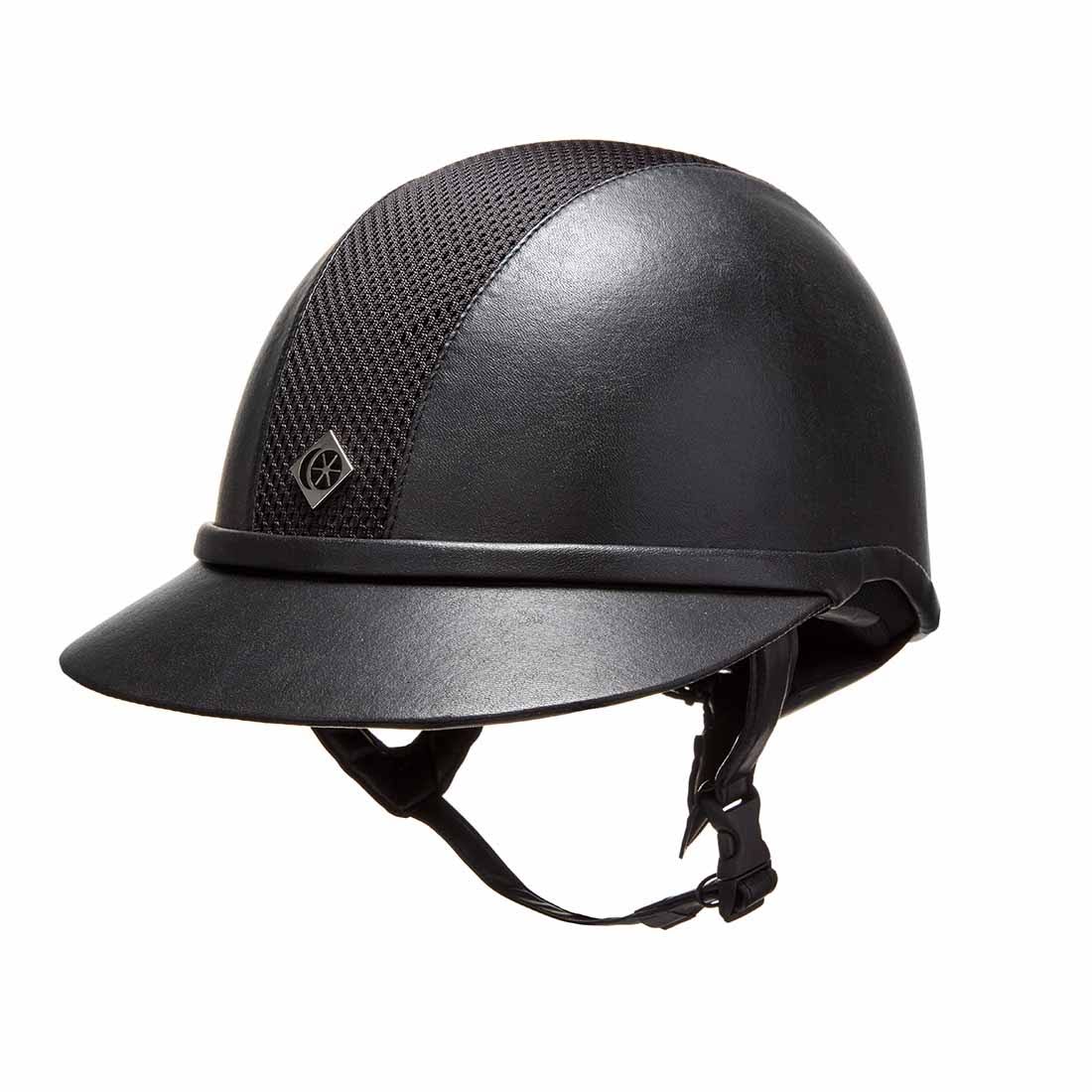 Black Leather Look Helmet L2077
