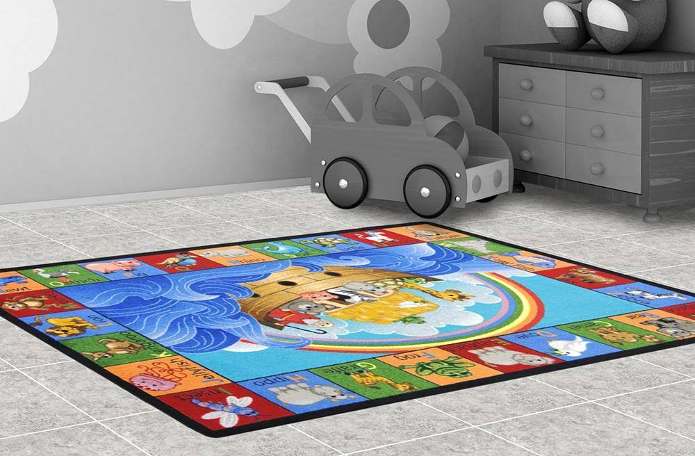Multi 3'10"x5'4" Alphabet Animals Rug S703345