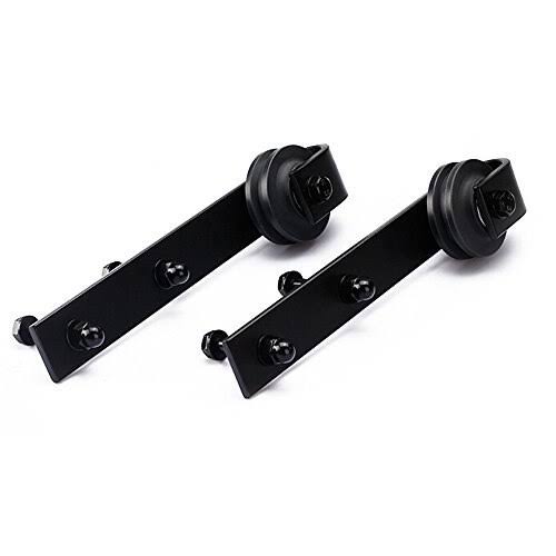Sliding Barn Door Hardware Kit for Double Doors Black Surface 60 2 Doors Track J899