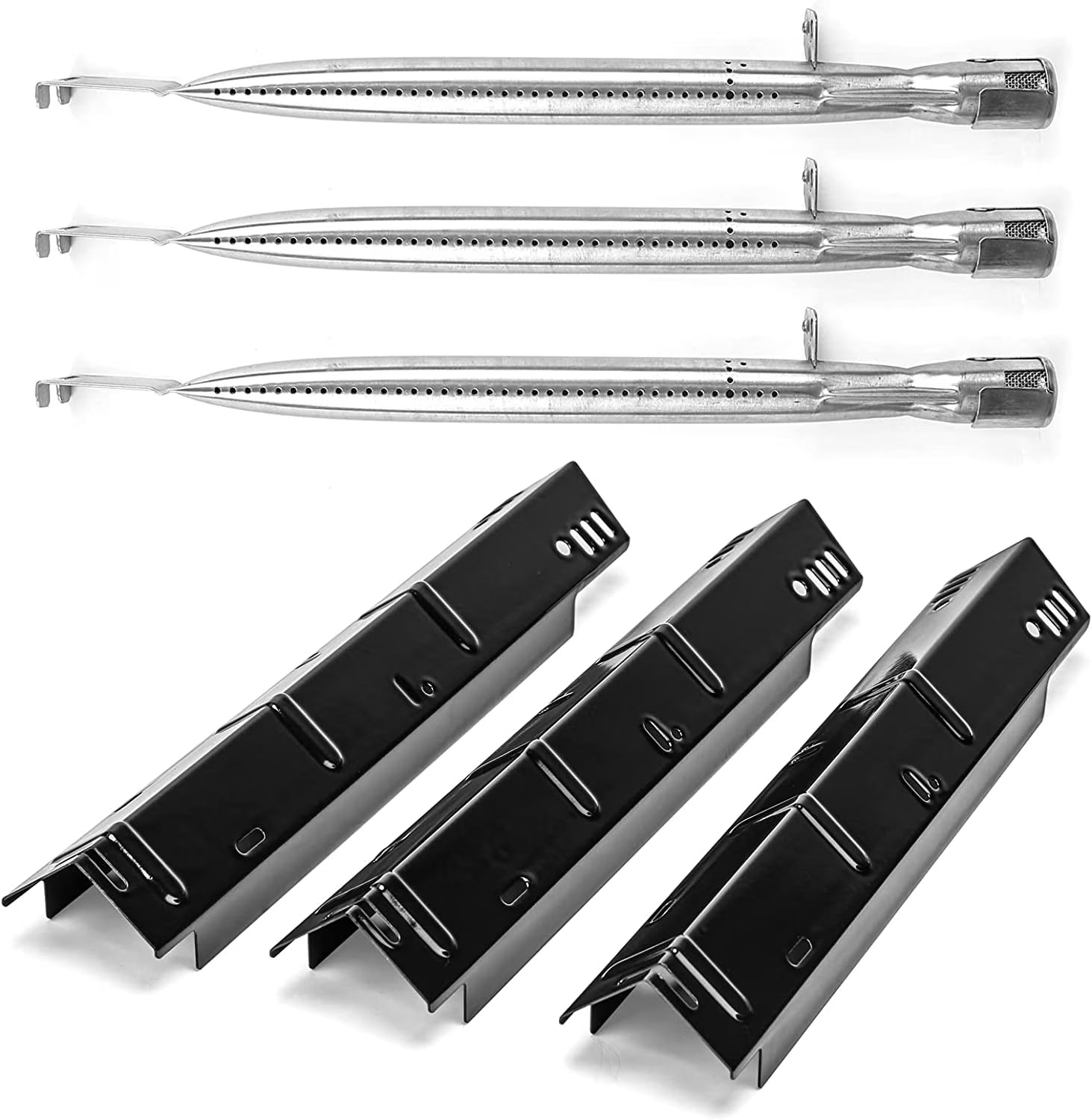 Stainless Steel Grill Burners and Porcelain Steel Heat Plates, 3 Pack I4537