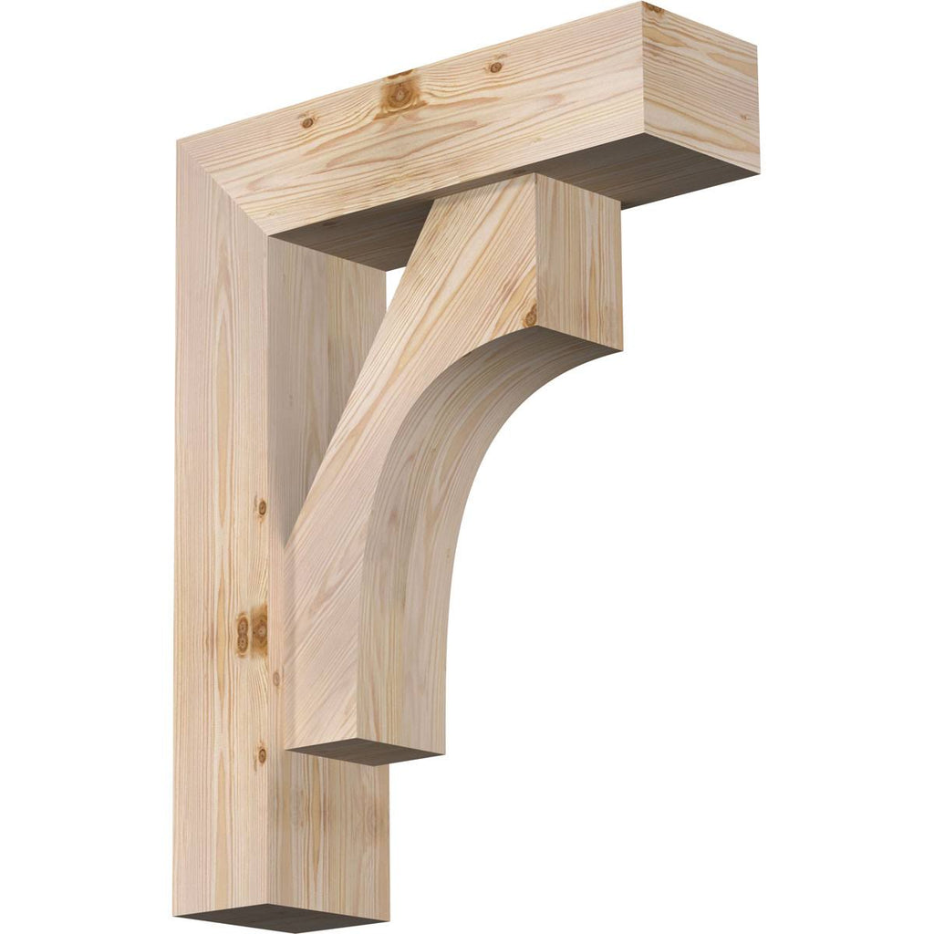 7 1/2x22W x 26x22D x 34x22H Douglas Fir Bracket with Offset Brace O39286