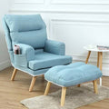 Blue Polyester Blend Folding Sofa Bed with Ottoman Q361116