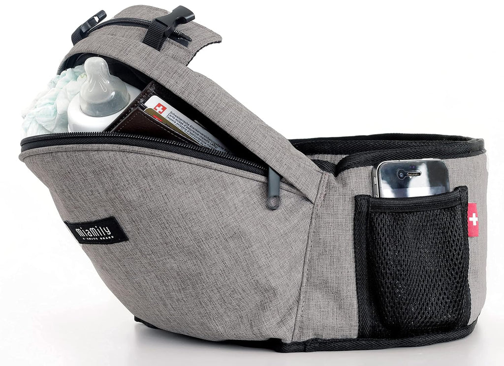 Hip Seat Baby Carrier with Adjustable Waist Belt (Charcoal Grey) T15126