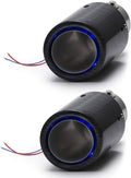 Blue Flame Led Exhaust Muffler Tip Carbon Fiber 2.5 Inch Inlet Outlet Pack of 2 W9451