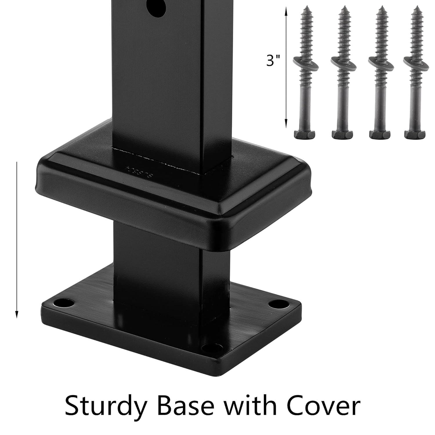 Black 42x1x2 Stainless Steel Square Cable Railing Post Z39279