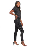 Ponte Skinny Pants with Sequin Tuxedo Legs E411