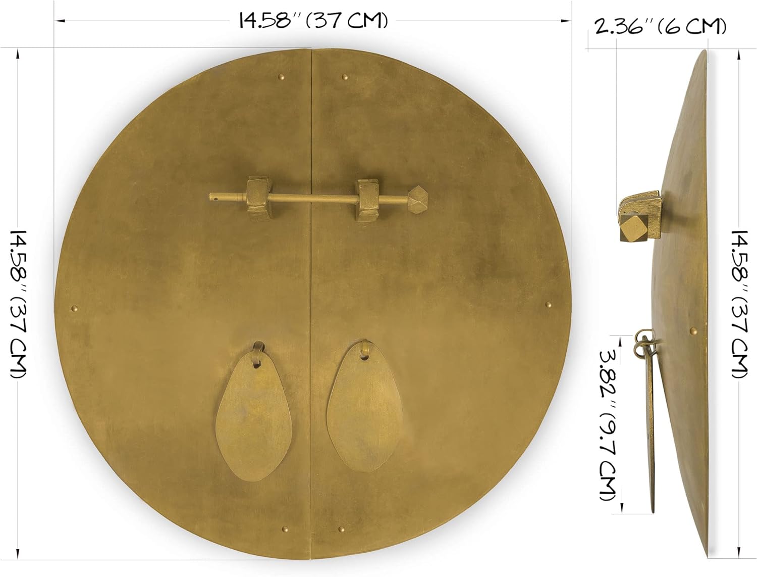 Fat Brass Cabinet Face Plate Backplate Hardware Set Pack of 2 C2238