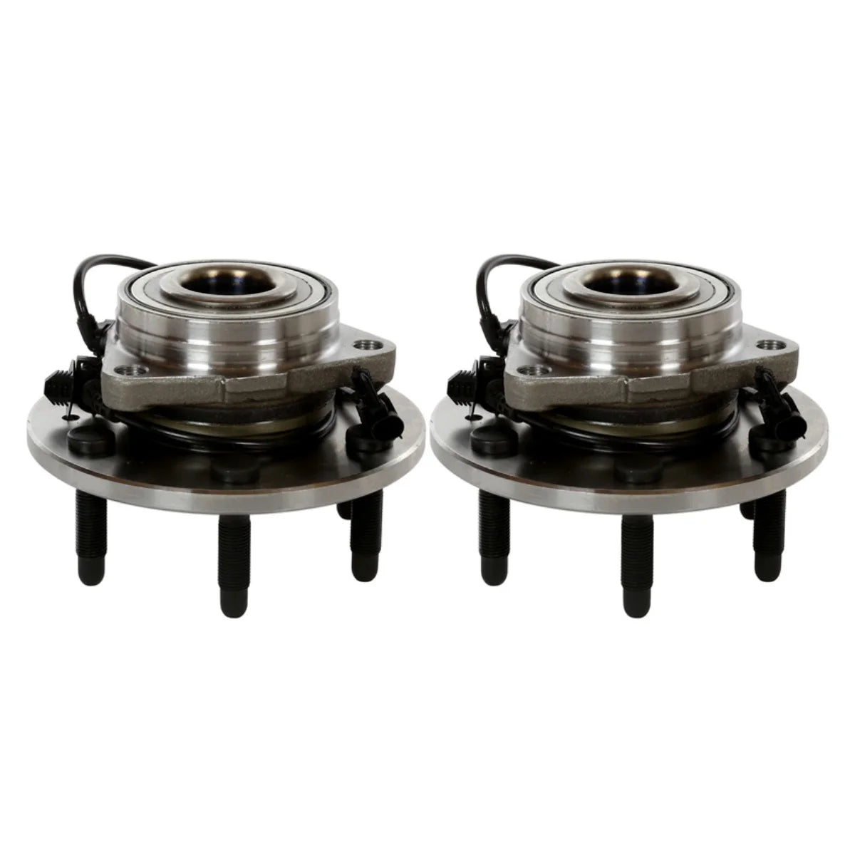 Front Wheel Bearing Hubs Drilled Slotted Rotors Black Ceramic Pads Kit Z68564
