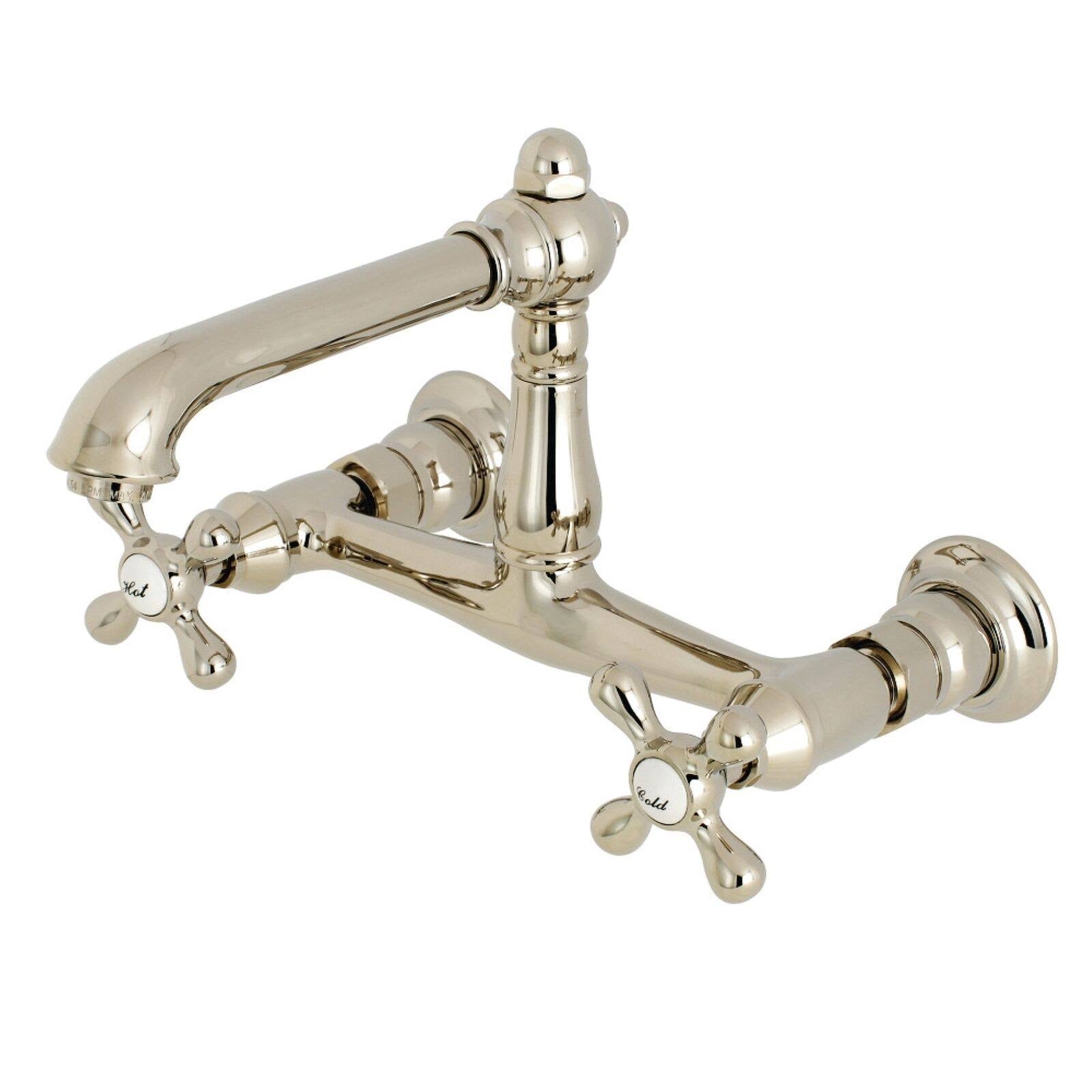 Polished Nickel Center Wall Mount Bathroom Faucet G33739