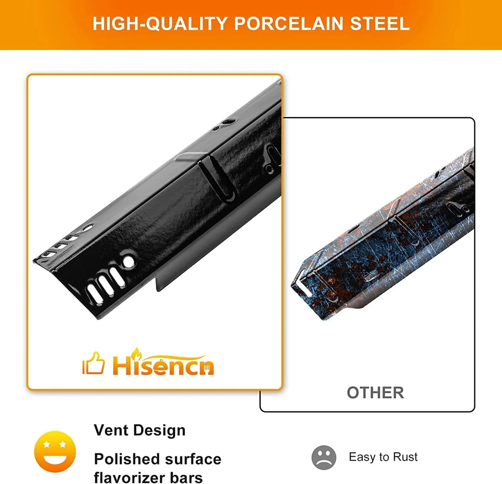 Stainless Steel Grill Burners and Porcelain Steel Heat Plates, 3 Pack I4537