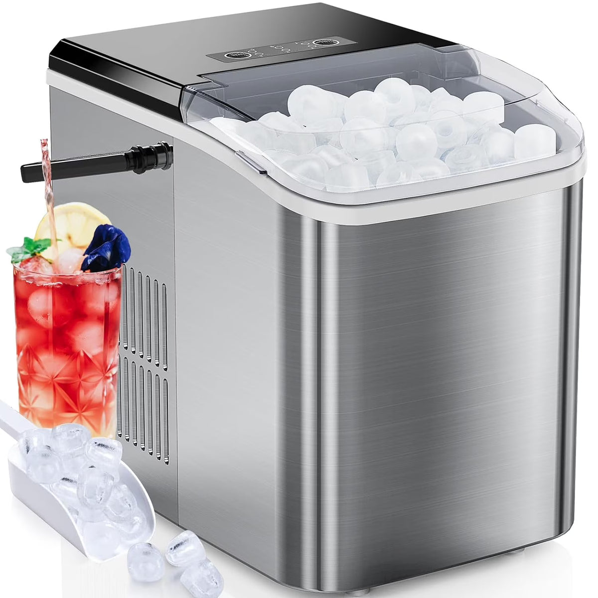 Countertop Ice Maker with Ice Scoop and Basket N48727