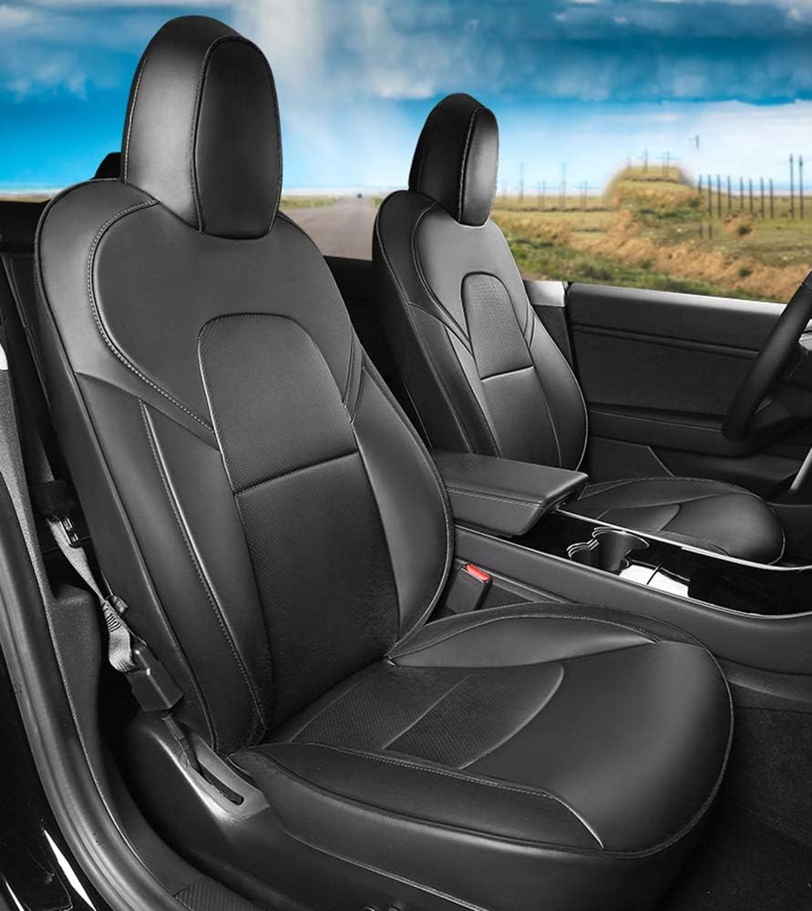 Black Leather Custom Full Set Car Seat Covers F675