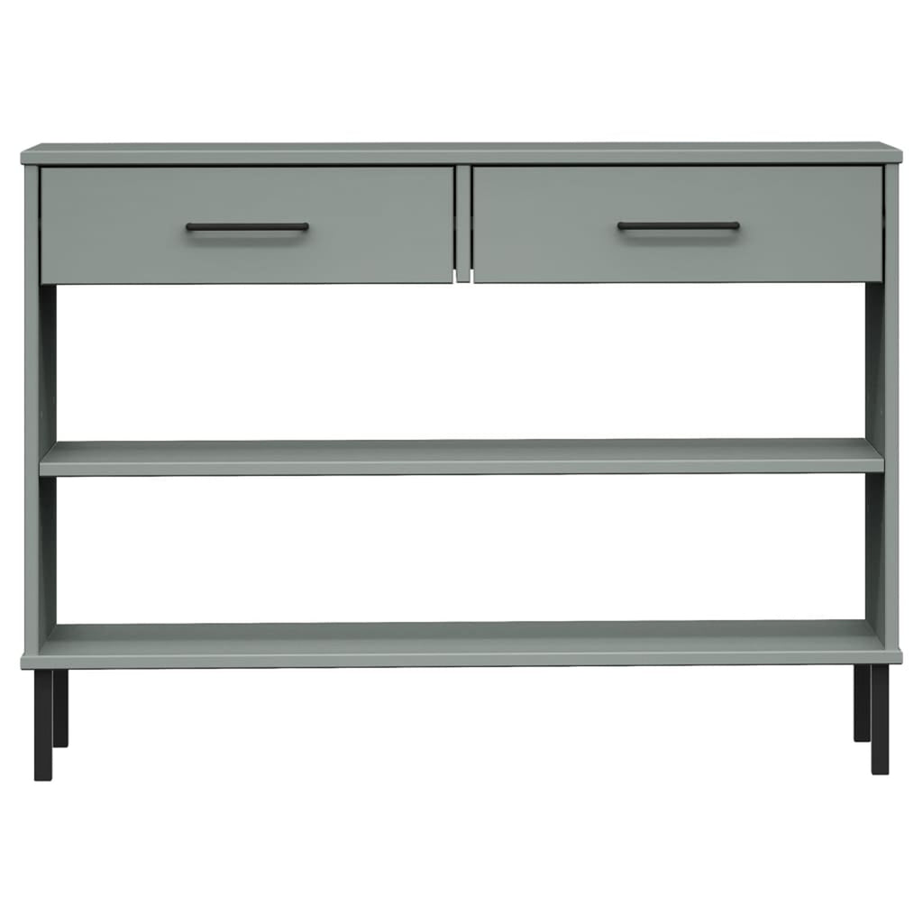 Gray Solid Wood Pine Console Cabinet with Metal Legs B6810