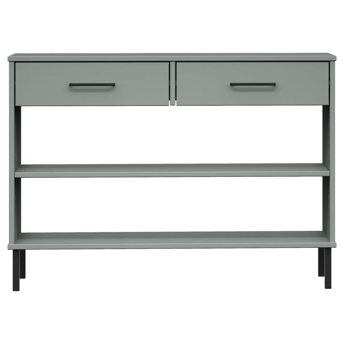 Gray Solid Wood Pine Console Cabinet with Metal Legs B6810