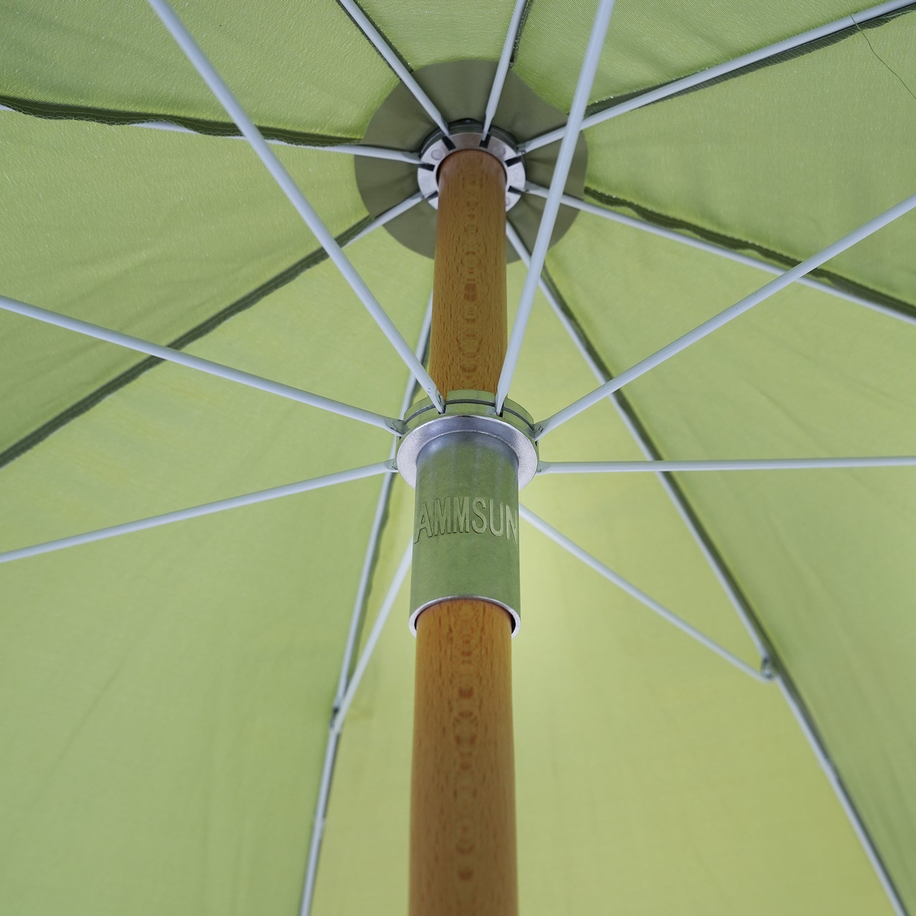 6.5ft Boho Fringe Beach Umbrella with Tassel Wood Pole UPF50+ UV Protection, Green S916