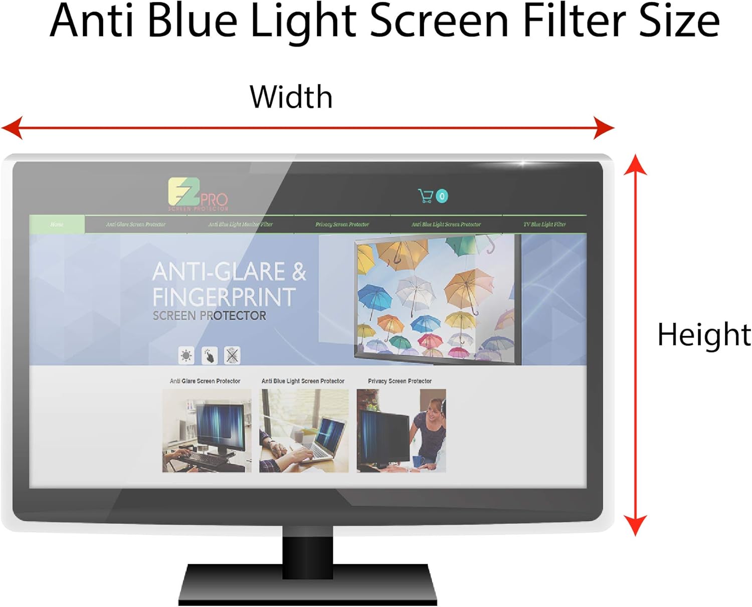 22 Inches Widescreen Desktop Monitor Screen Filter Pack of 2 L6144