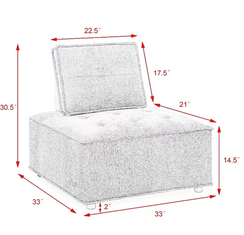 Chenille Grey Modular Sectional Sofa C56390