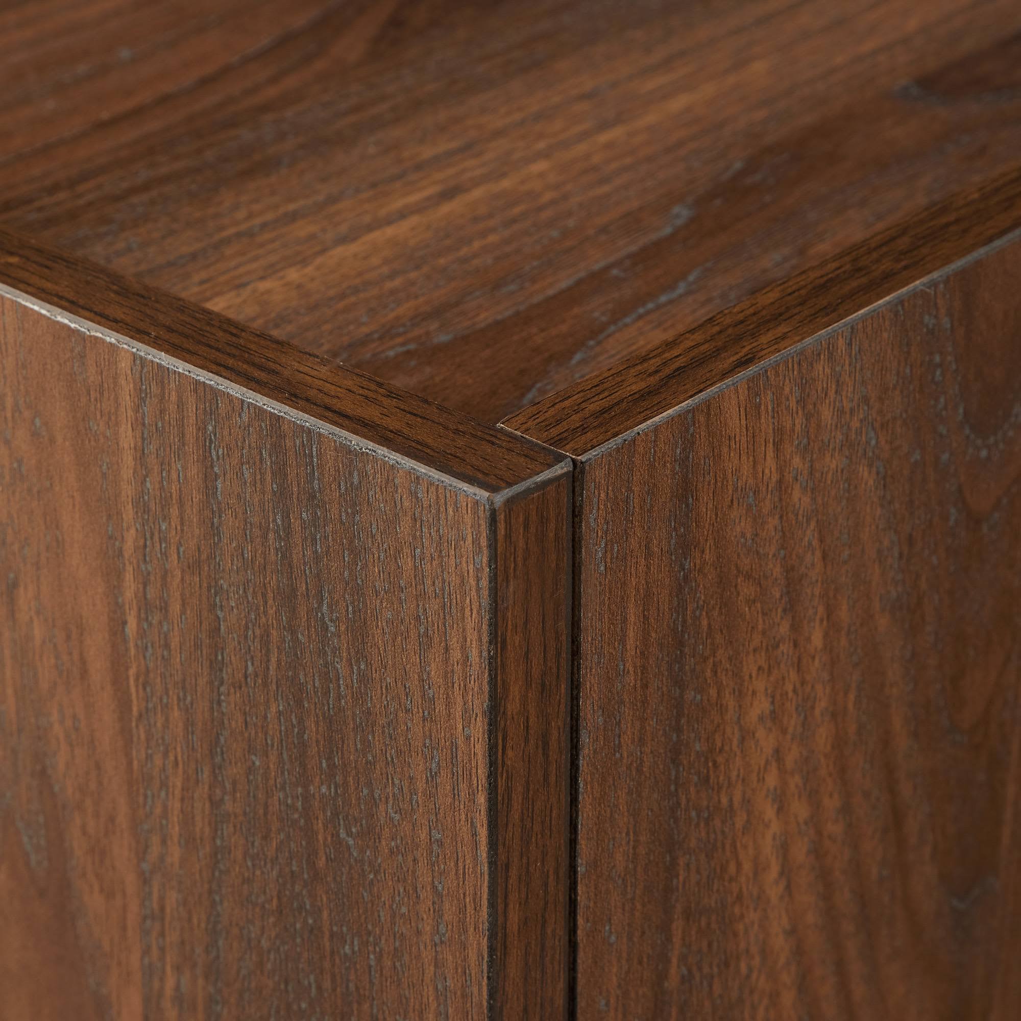 Dark Walnut Glass Top Storage Coffee Table P330