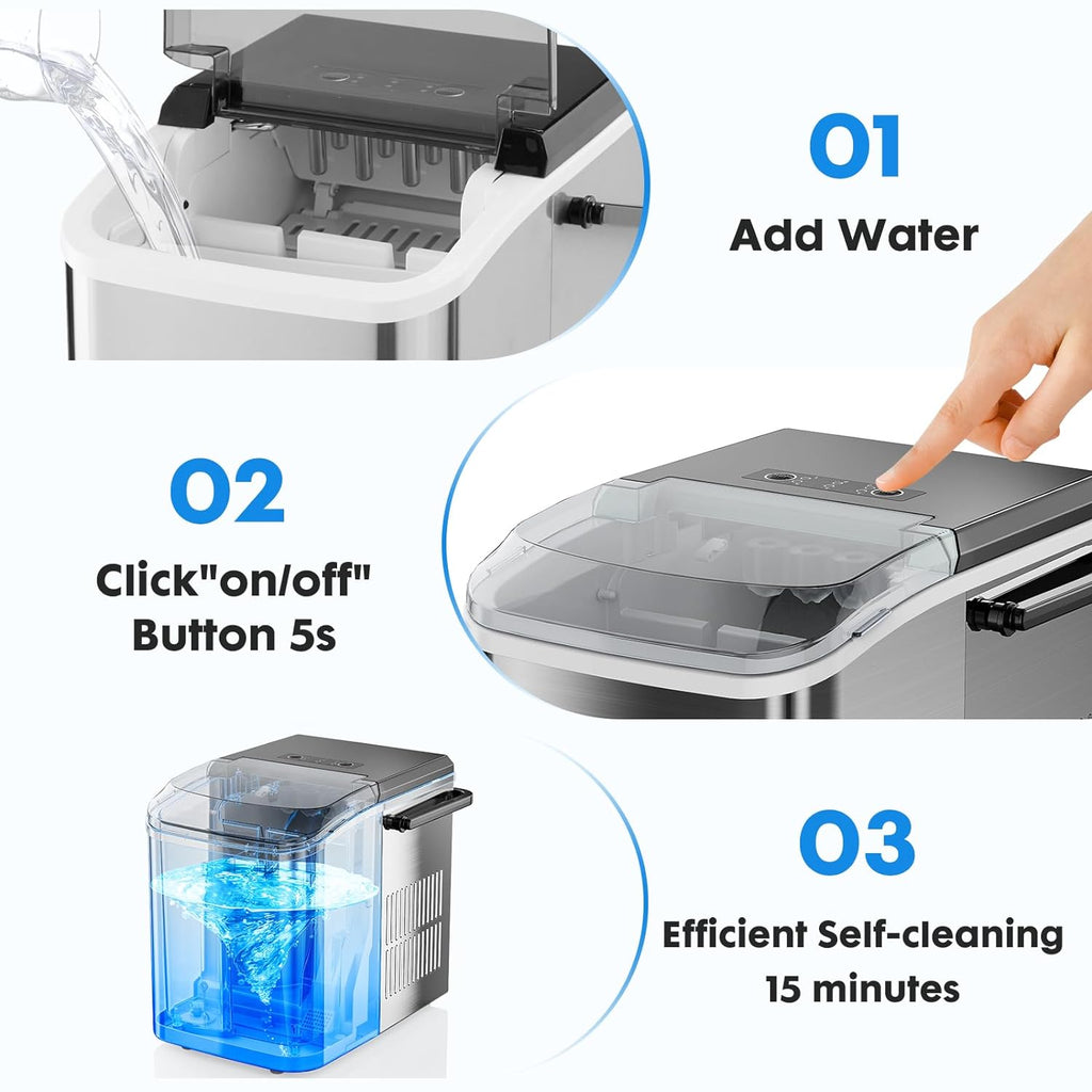 Countertop Ice Maker with Ice Scoop and Basket N48727
