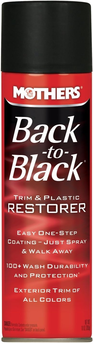 Back-to-Black Trim & Plastic Restorer Aerosol, 10 oz., Pack of 6 T33126