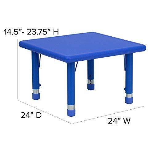 Blue Plastic Height Adjustable Activity Table Set with 2 Chairs T519