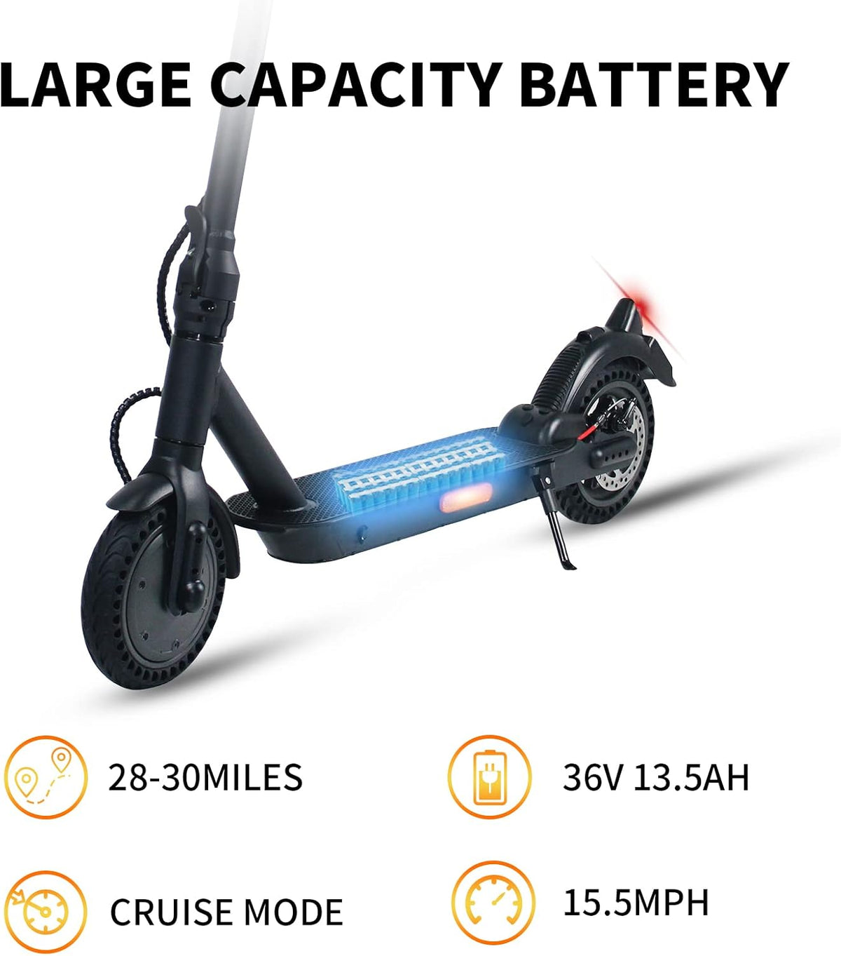 Foldable Electric Scooter with 350W Motor, 8.5 Inch Solid Tire R593