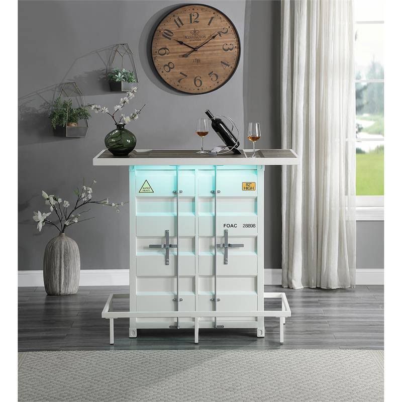 White Metal Bar Table O694838
