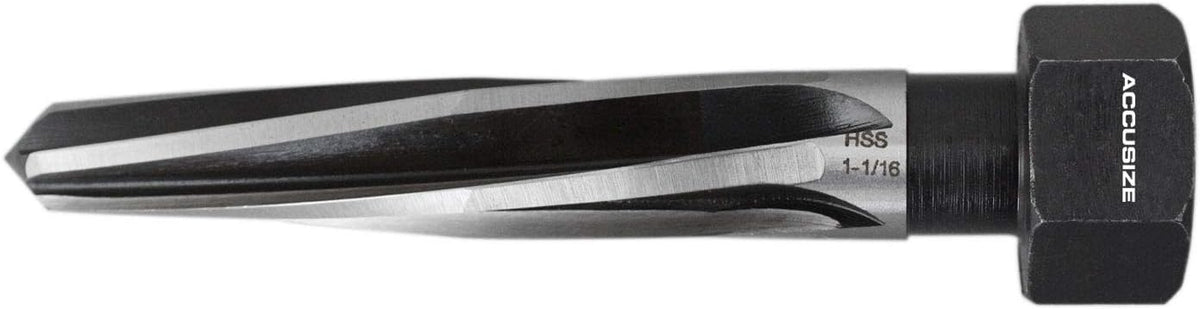 1-1/16'' by 5'' Flute Length Hex Shank H.S.S. Aligning Reamer, 7'' Oal, Spiral Flute, Pack of 2 E5854