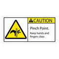 CAUTION Pinch Point Rollers Safety Label F2913