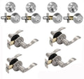 Heritage Front Door Entry Lever Lockset and Single Cylinder Deadbolt Combination Set, Satin Nickel L371370