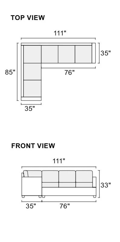 Grey Sectional Sofa Couch with Cushion Pillows H723905