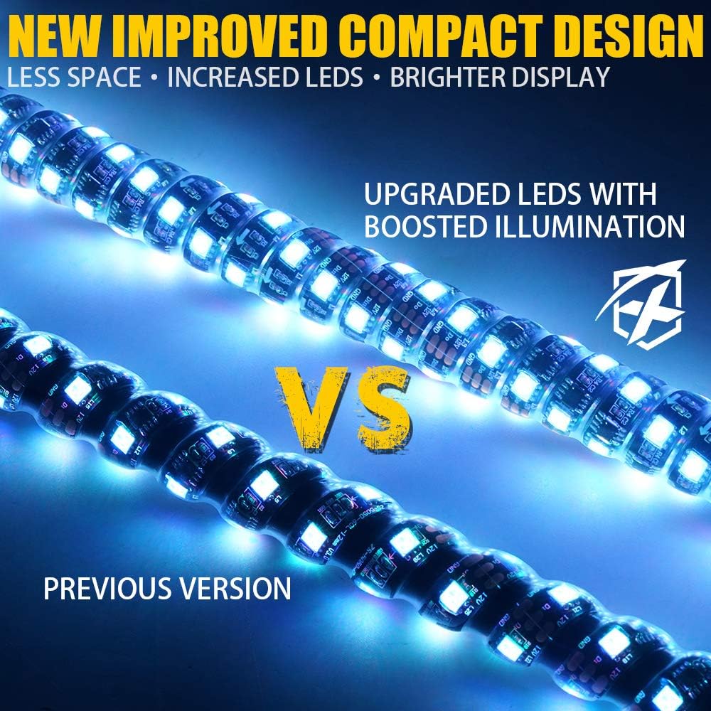 4FT Spiral RGB LED Whip Light with RF Remote Control L8143