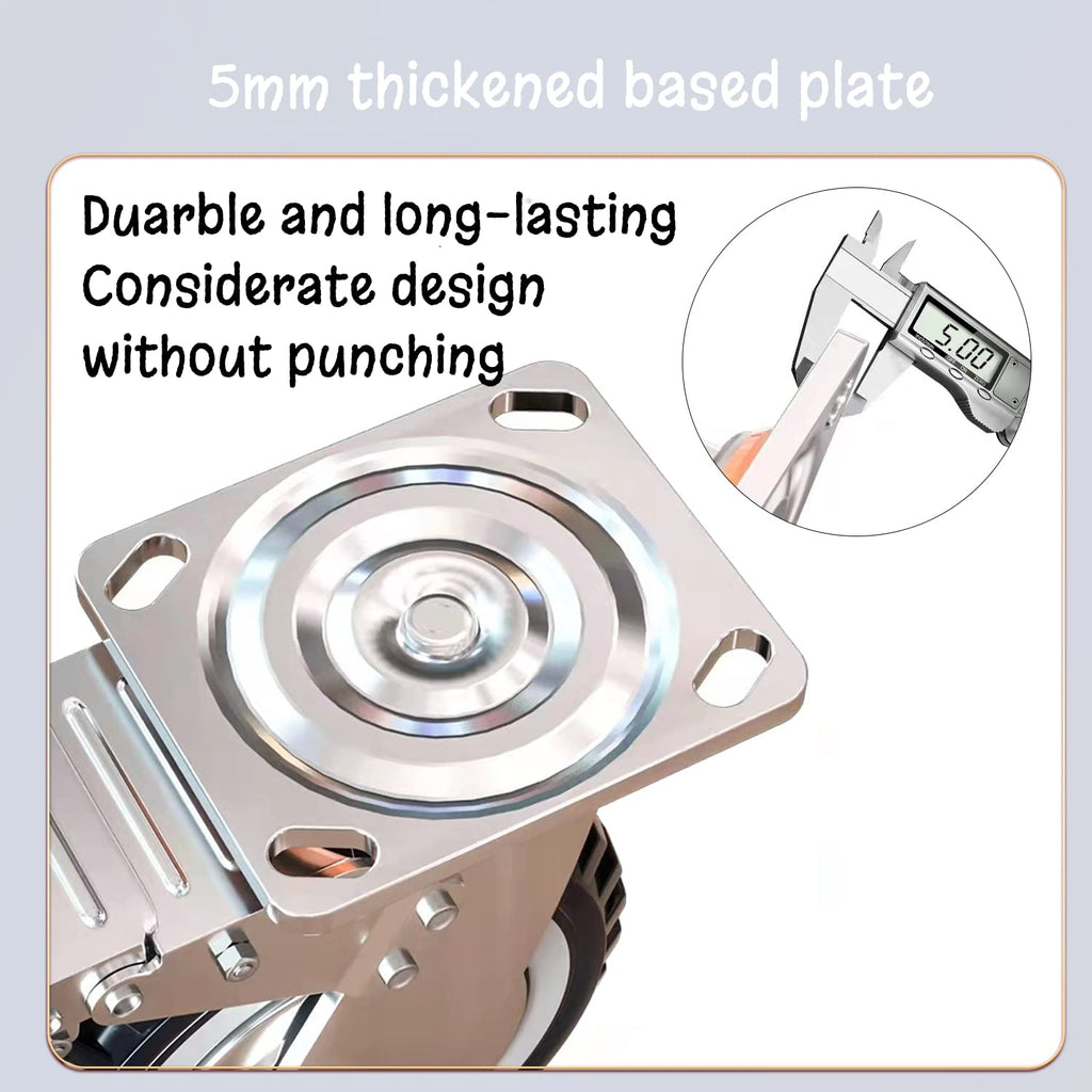 6 inch Swivel Rubber Wheel Casters Set of 4 S43438