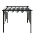 Light Grey Aluminum Retractable Patio Canopy Pergola W17900