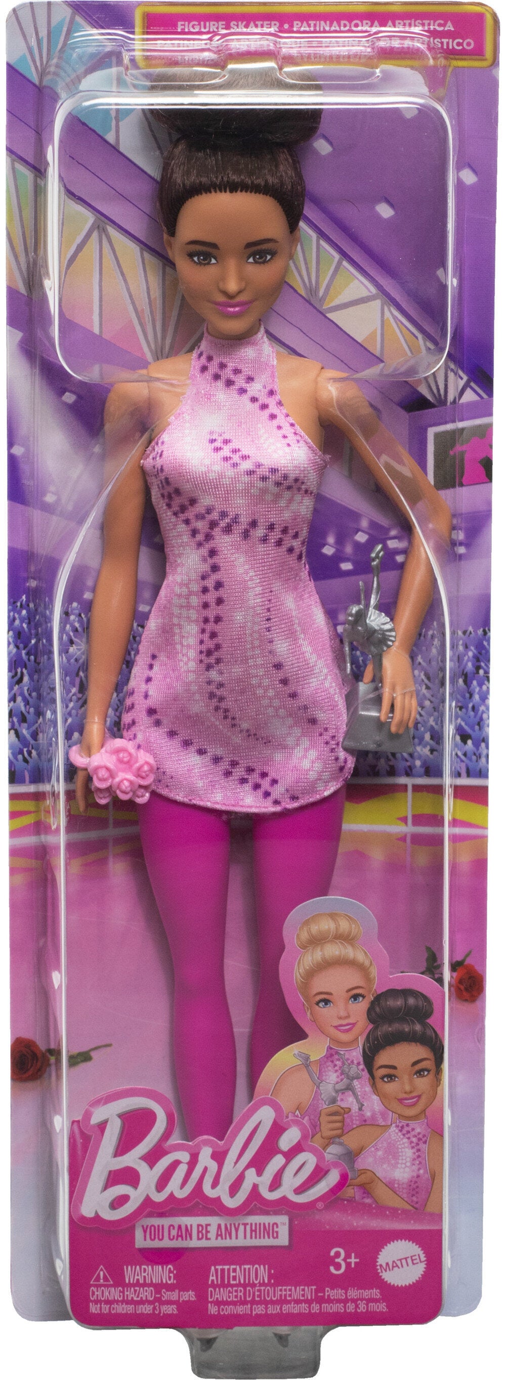 Brunette Figure Skater Doll with Trophy D2406