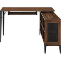 52x22 L-Shaped Computer Desk with Storage Dark Walnut Q232