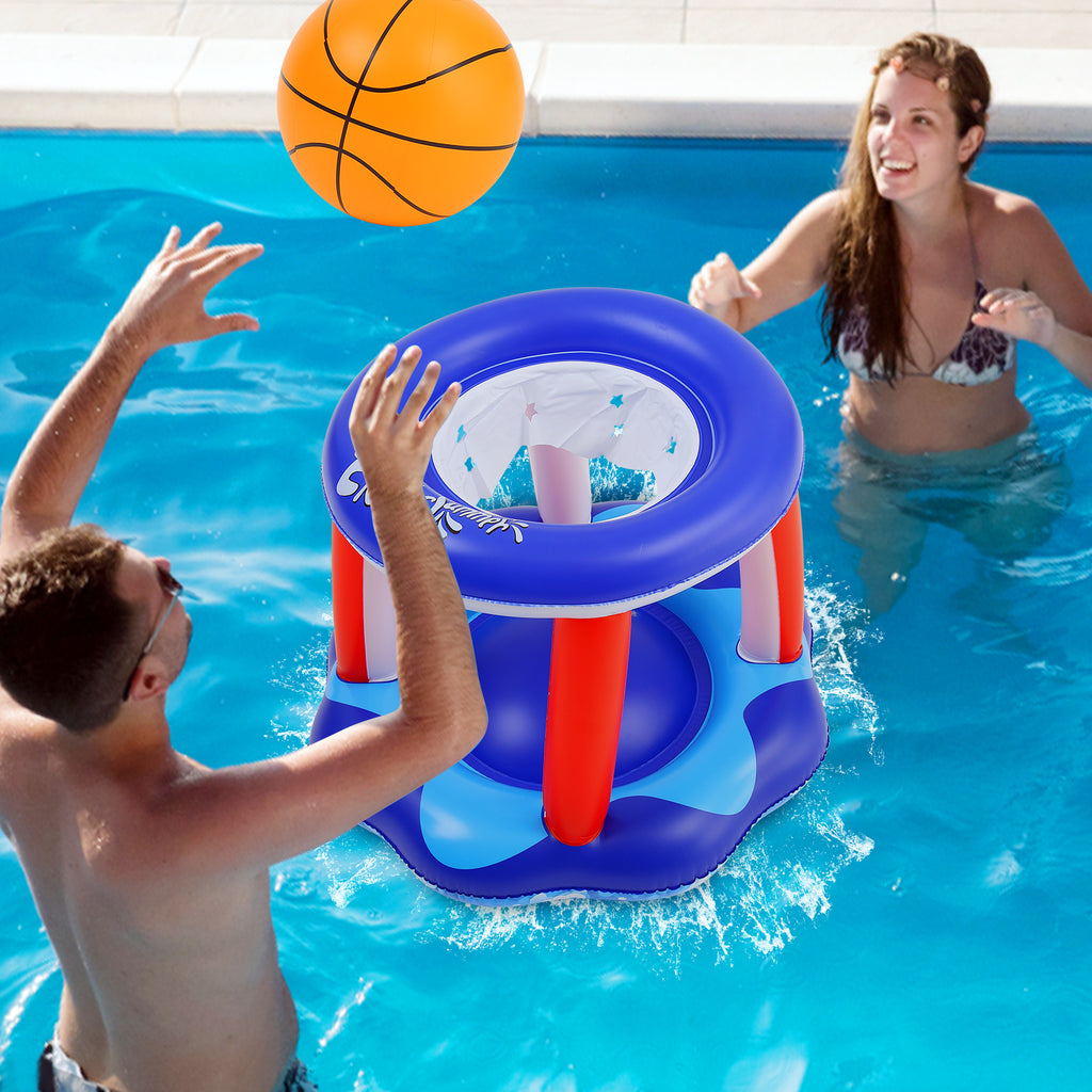 Inflatable Pool Volleyball Net and Basketball Hoop O799602