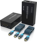 HDMI Extender Over Cat5e/6 Cable 200ft 2 Pack 4K HDMI Cables Transmitter Receiver O8981