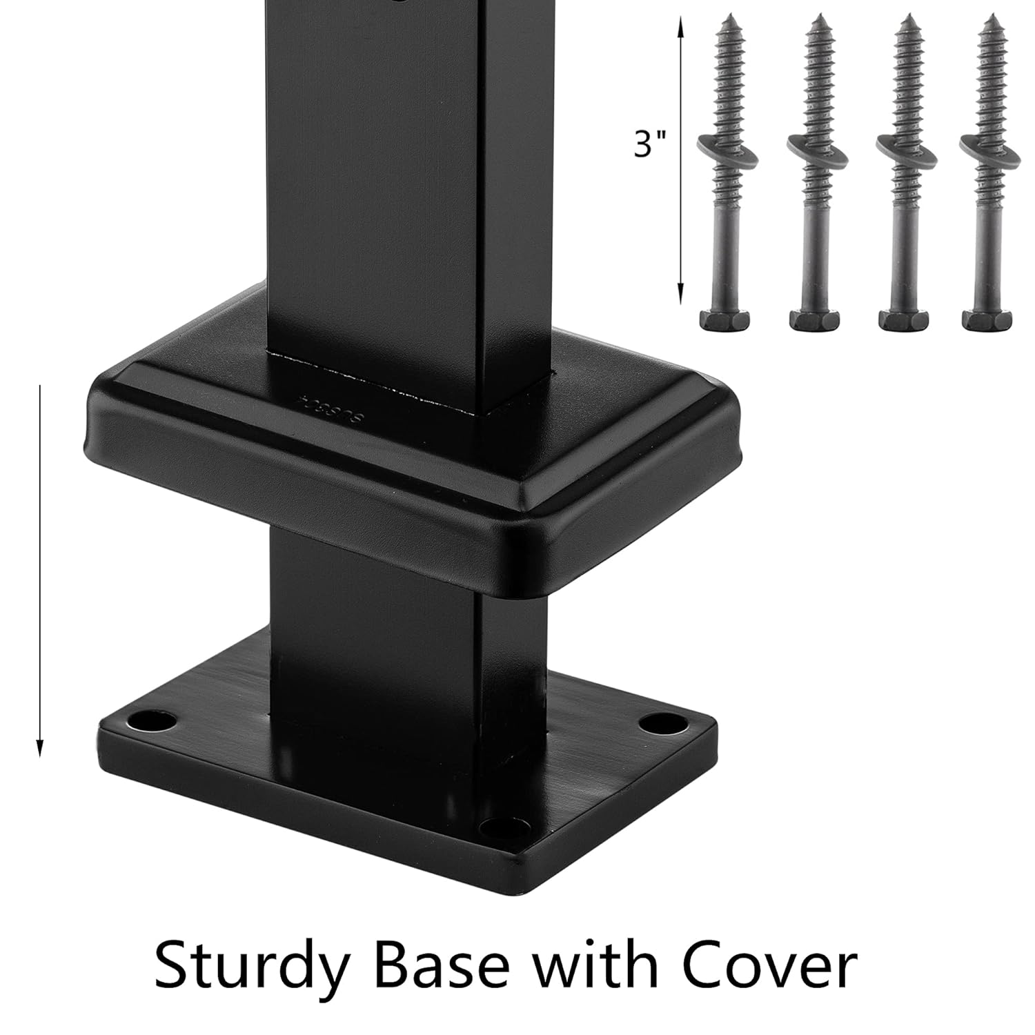 Black 42x1x2 Stainless Steel Square Cable Railing Post Z39279