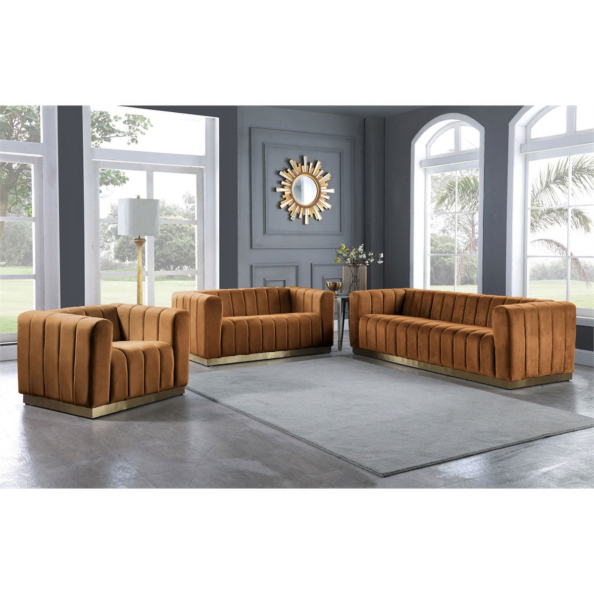 Saddle Velvet Sofa T48453