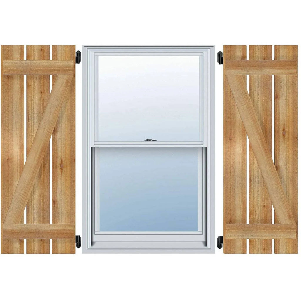 Board-n-Batten Shutters with Z-Bar, Rough Sawn Western Red Cedar R114870